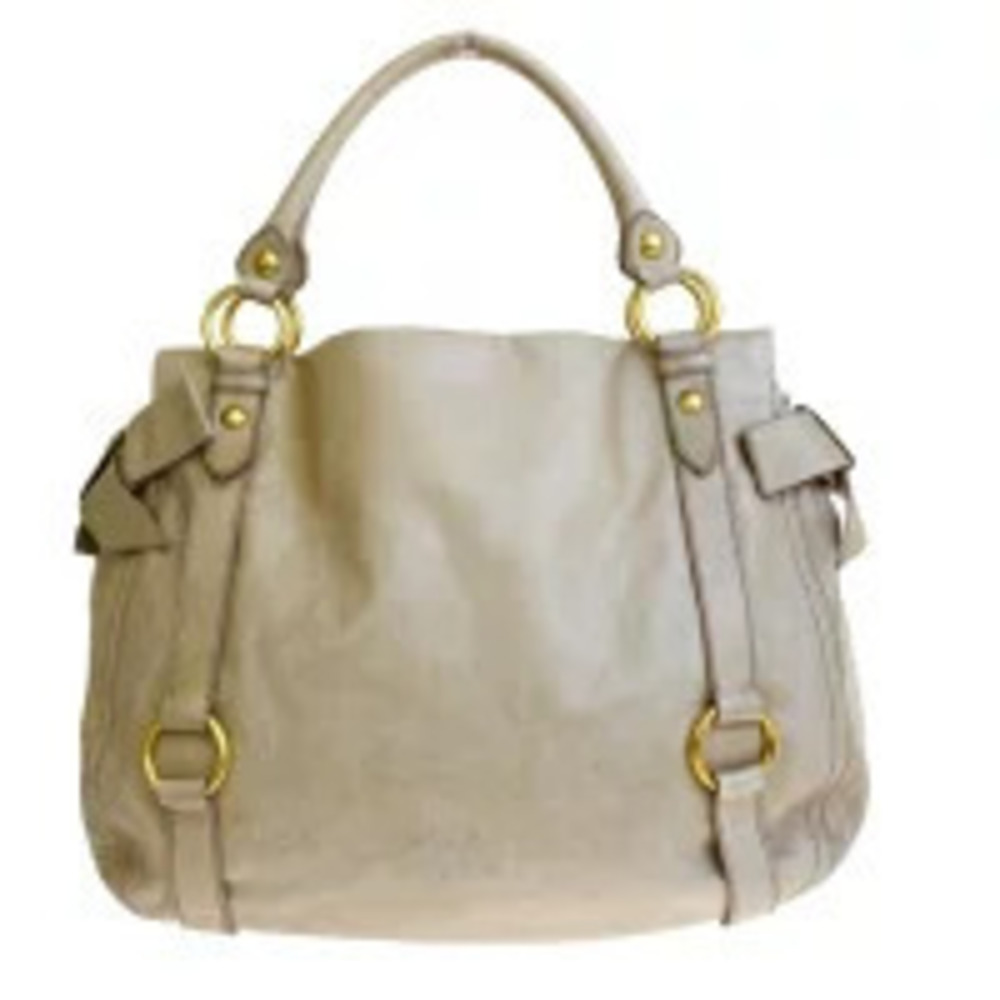 Miu Miu Shoulder Bag Beige Leather